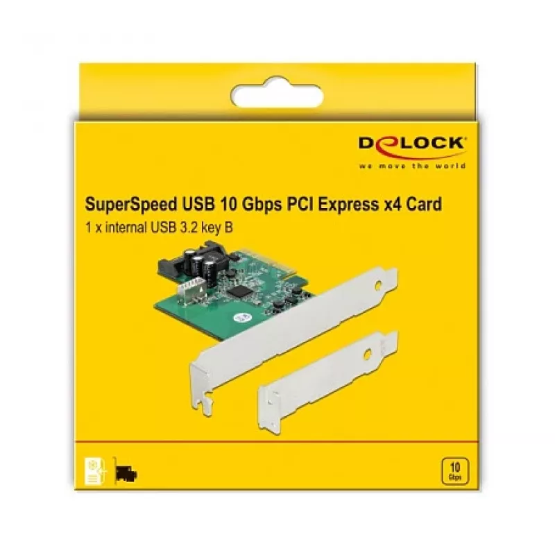 DeLOCK PCI Express x4 kortelė su 1 vidiniu USB 3.2 Gen 2 rakto B 20 kaiščių lizdu