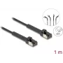 Tinklo kabelis DeLOCK RJ45 Slim Cat.6A U/FTP 1m Juodas