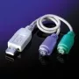 VALUE klaviatūros / pelės adapteris - USB A tipo, 4 kontaktų (kištukas) - PS/2, 6 kontaktų (lizdas)