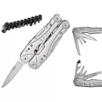 Extralink Multitool, Kišeninis Peilis 23-in-1, su Dėklu, Sidabrinis