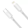 Baseus Simple Wisdom duomenų kabelių rinkinys USB-C į Lightning PD 20W (2 vnt./kompl.) 1,5 m Baltas