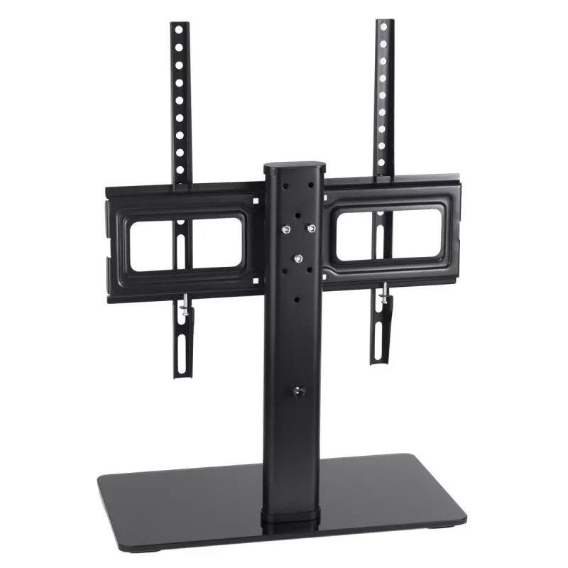 TV stovas MACLEAN MC-450 televizoriams nuo 32 iki 65 colių, maksimali apkrova 40 kg, VESA iki 400×400, montavimui ant stalo