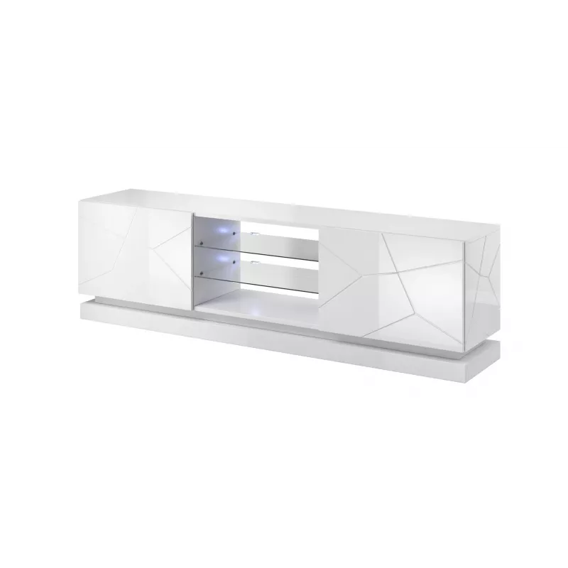 Cama TV spintelė QIU 200 MDF baltas blizgus/baltas blizgus