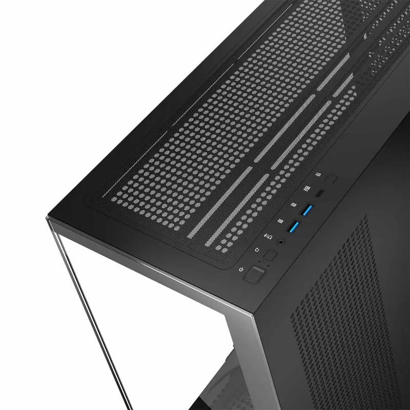 PC korpusas MODECOM Volcano Stellar NF ATX midi bokštas, grūdintas stiklas, juodas, tinka ATX/micro ATX, GPU iki 420mm, CPU aušintuvas 175mm