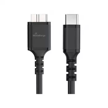 USB laidas MediaRange MRCS257 0,5 m — Micro-USB B į USB-C, USB 3.2 Gen 1 (5 Gbit/s), juodas