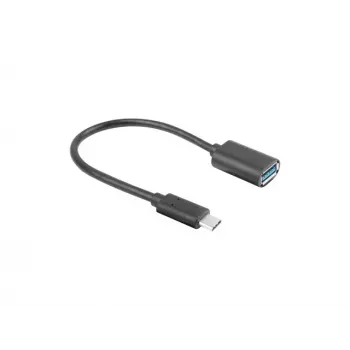 LANBERG AD-UC-UA-04 adapteris USB TYPE-C (vyriškas) - USB Type-A (moteriška) 15cm Juodas
