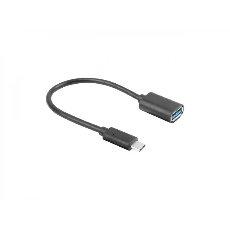 LANBERG AD-UC-UA-04 adapteris USB TYPE-C (vyriškas) - USB Type-A (moteriška) 15cm Juodas