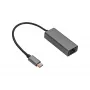 Akyga AK-AD-65 USB-C – Gigabit Ethernet tinklo adapteris, RJ45, 15 cm, sidabrinis