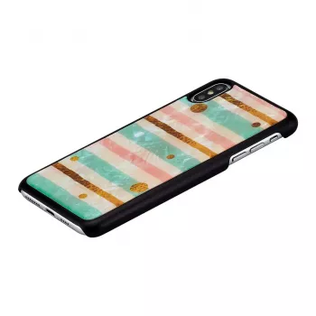 Apsauginis dėklas iPhone XS Max iKins Pop Mint Black, kietas korpusas su pakeltais kraštais