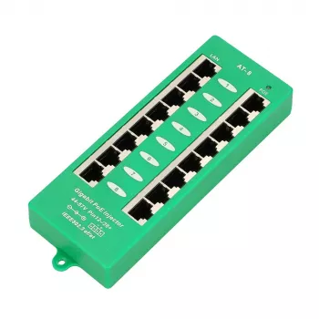 Extralink Gigabit PoE Injektorius 8 prievadų Aktyvus, 8 prievadai Gigabit 802.3at/af, A režimas