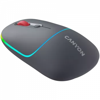 Canyon MW-22 2in1 RGB belaidė pelė - Pilka - Bluetooth/RF - 1600 dpi - įkraunama