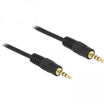 DeLOCK garso laidas 28 AWG, Mini-Phone 3,5 mm 4 kontaktų (M) - Mini-Phone 3,5 mm 4 kontaktų (M), 5,0 m, ekranuotas, juodas (83438)