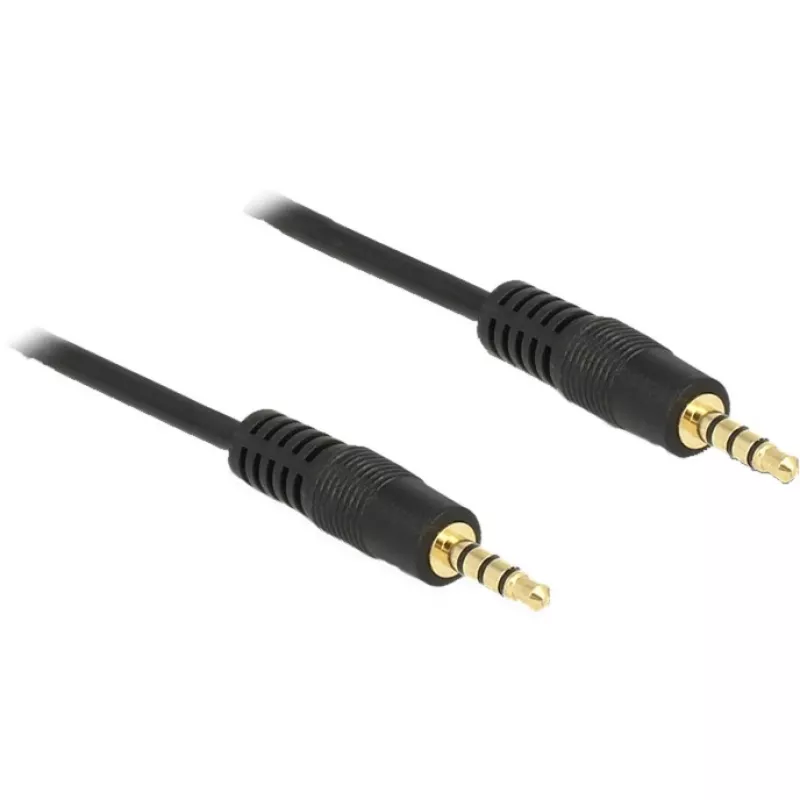 DeLOCK garso laidas 28 AWG, Mini-Phone 3,5 mm 4 kontaktų (M) - Mini-Phone 3,5 mm 4 kontaktų (M), 5,0 m, ekranuotas, juodas (83438)
