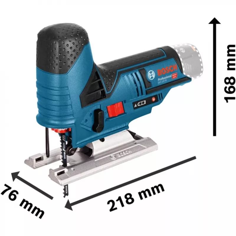 Belaidis dėlionis Bosch GST 12V-70 Professional, 12 V (mėlyna/juoda, 2x ličio jonų akumuliatorius 3,0 Ah, L-BOXX dėkle)