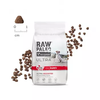 RAW PALEO Ultra Mini Puppy Beef – sausas ėdalas mažų veislių šuniukams – 8 kg