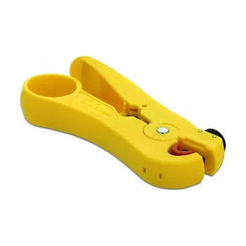 Kabelių nuėmiklis DELOCK 86478 – nuėmimo diapazonas 3,5–9 mm, ilgis 111 mm, geltonas