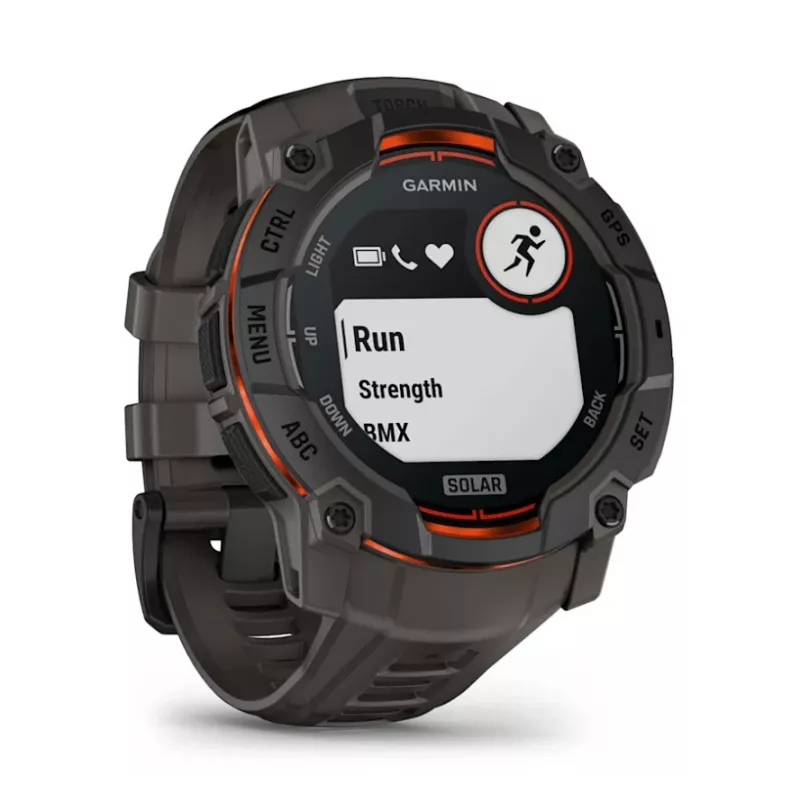 Garmin Instinct 3 Solar GPS išmanusis laikrodis 1,3 colio MIP 176x176 jutiklinis ekranas juodas
