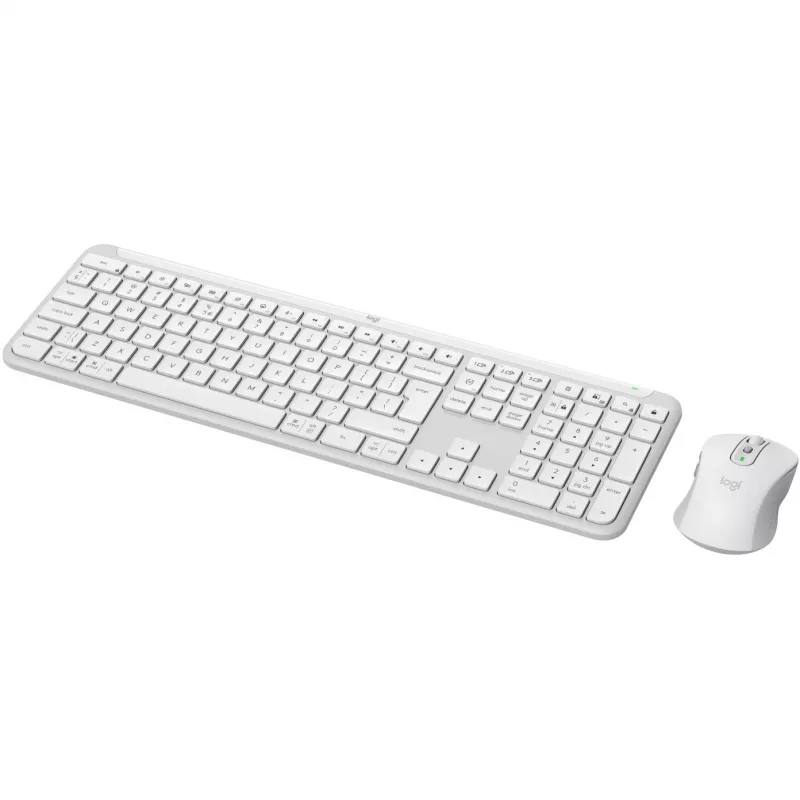 Logitech Signature Slim Combo MK950 - belaidis klaviatūros ir pelės rinkinys - 100% pilno dydžio - belaidis - Bluetooth 5.1 LE - QWERTY - US International - Off-White (920-012491)