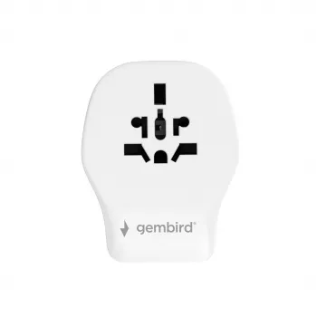 Sieninis kelioninis adapteris GEMBIRD TPA-1A2C20-02-W 20W – 1×USB-A + 2×USB-C, G tipo kištukas, 100–250V, baltas