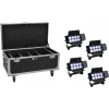 Prožektorių rinkinys EUROLITE Multiflood 20000999 su 4 įkraunamomis baterijomis, 8×10W RGBW LED, IP klasė
