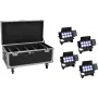 Prožektorių rinkinys EUROLITE Multiflood 20000999 su 4 įkraunamomis baterijomis, 8×10W RGBW LED, IP klasė
