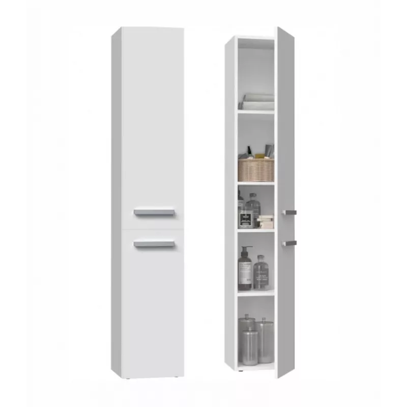 Vonios kambario lentyna spintelė Top e Shop NEL II BIEL – laisvai pastatoma, 5 lentynos, 310×300×1740 mm, balta