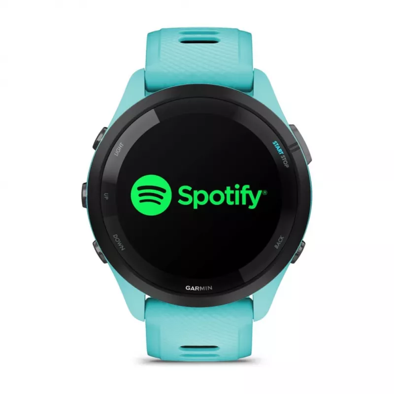 Garmin Forerunner 265 3,3 cm (1,3 inch) AMOLED 46 mm Skaitmeninis 416 x 416 pikselių Liečiamas ekranas Juoda, Mėlyna Wi-Fi GPS (palydovas)