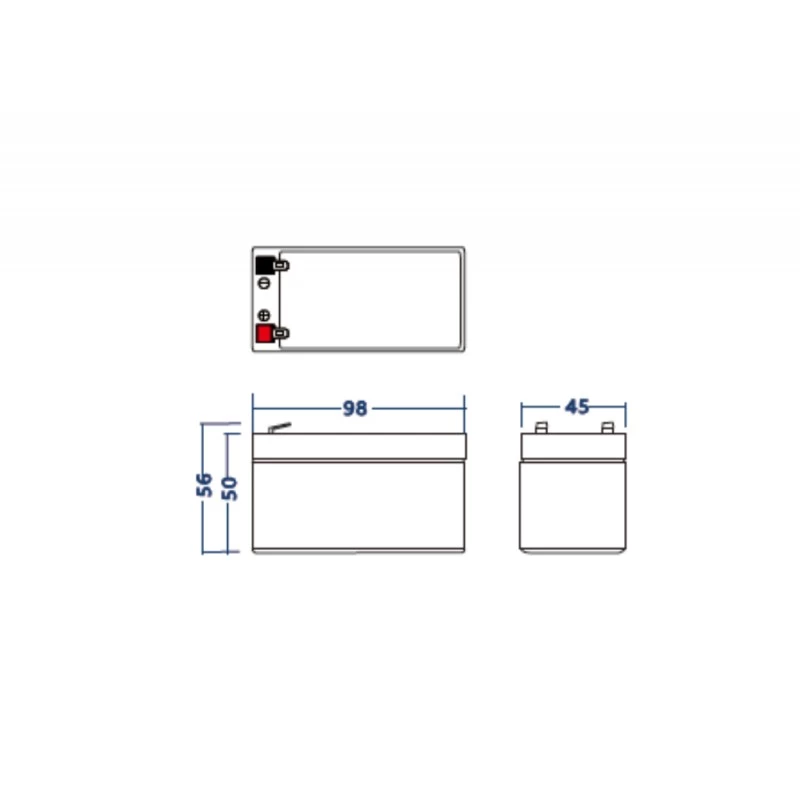 Akumuliatorius AGM VRLA 12V 1,3Ah be priežiūros