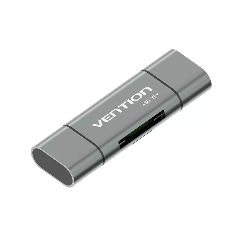 Vention USB 3.0 daugiafunkcis kortelių skaitytuvas pilkas metalinis