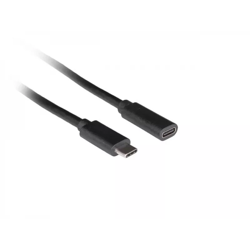 USB C į USB C laidas LANBERG CA-USBE-20CC-0005-BK, USB 3.2 Gen 1 (5 Gbit/s), 0,5 m, juodas