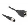 DeLOCK M12 adapterinis kabelis D-coded 4 kontaktų kištukas į RJ45 lizdą 50 cm