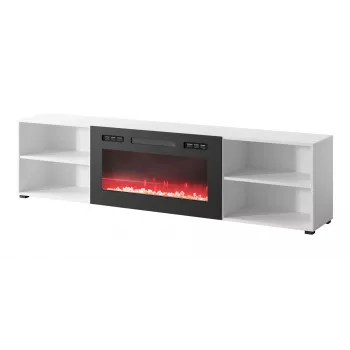 RTV spintelė POLO 200x33x50.5 baltas + židinys juodas