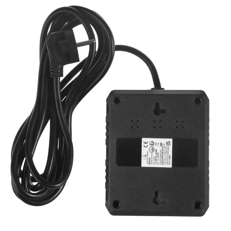 Maitinimo blokas MACLEAN MCE388 B – 2 AC lizdai, 3×USB A, 110–120V 50/60Hz, 2500W, 3 m laidas, juodas