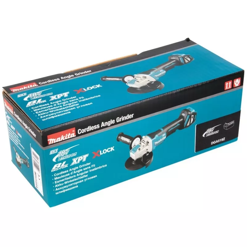Makita DGA519Z - Kampinis šlifuoklis - Belaidis - 125 mm - be Akumuliatoriaus - 18 V (DGA519Z)