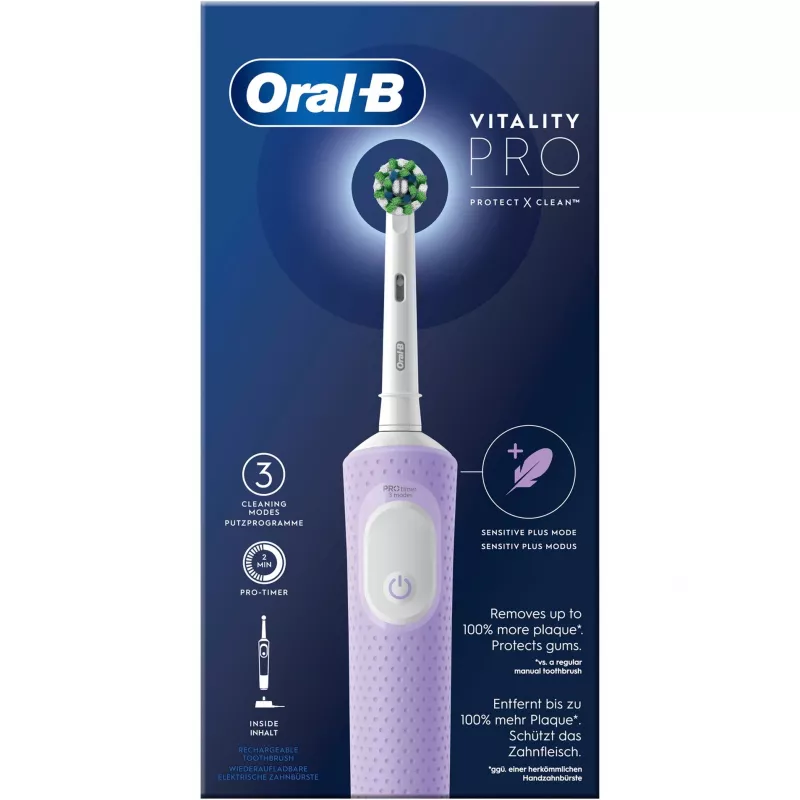 Oral-B Vitality Pro elektrinis dantų šepetėlis violetinis 1 šepetėlio galvutė