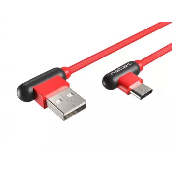 USB laidas NATEC NKA-1201 USB 2.0 1 m USB A USB C juodas raudonas
