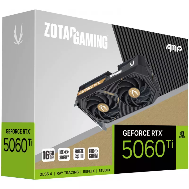 Vaizdo plokštė ZOTAC GAMING GeForce RTX 5060 Ti 16 GB GDDR7 AMP