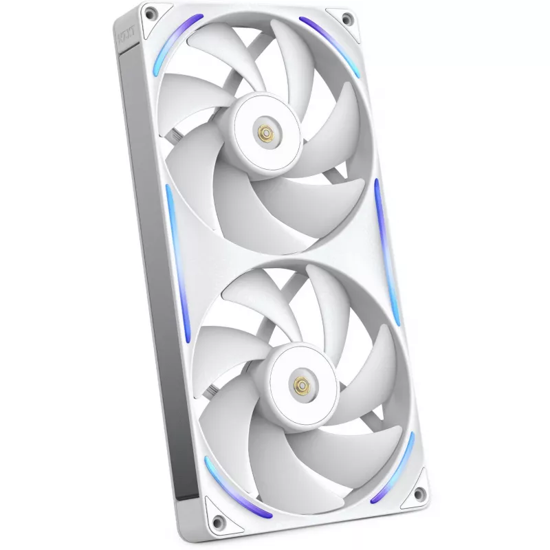 NZXT F280X RGB 140 mm ARGB korpuso ventiliatoriai – balti, 2 vnt. pakuotė