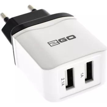 Mobiliojo įrenginio įkroviklis 2GO 795999 Universalus Baltas AC Vidaus 2 USB prievadai