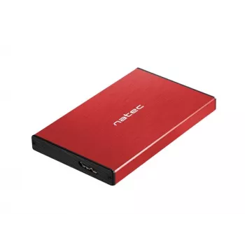 NATEC išorinis HDD dėklas RHINO GO (USB 3.0, 2.5 colio, raudonas)