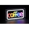 Neoninis LED užrašas ActiveJet AJE-NEON COFFEE, daugiaspalvis, USB 5V, montuojamas ant paviršiaus, AS plastikinis rėmas