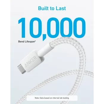 USB laidas Anker 322 1,8 m USB-A USB-C baltas