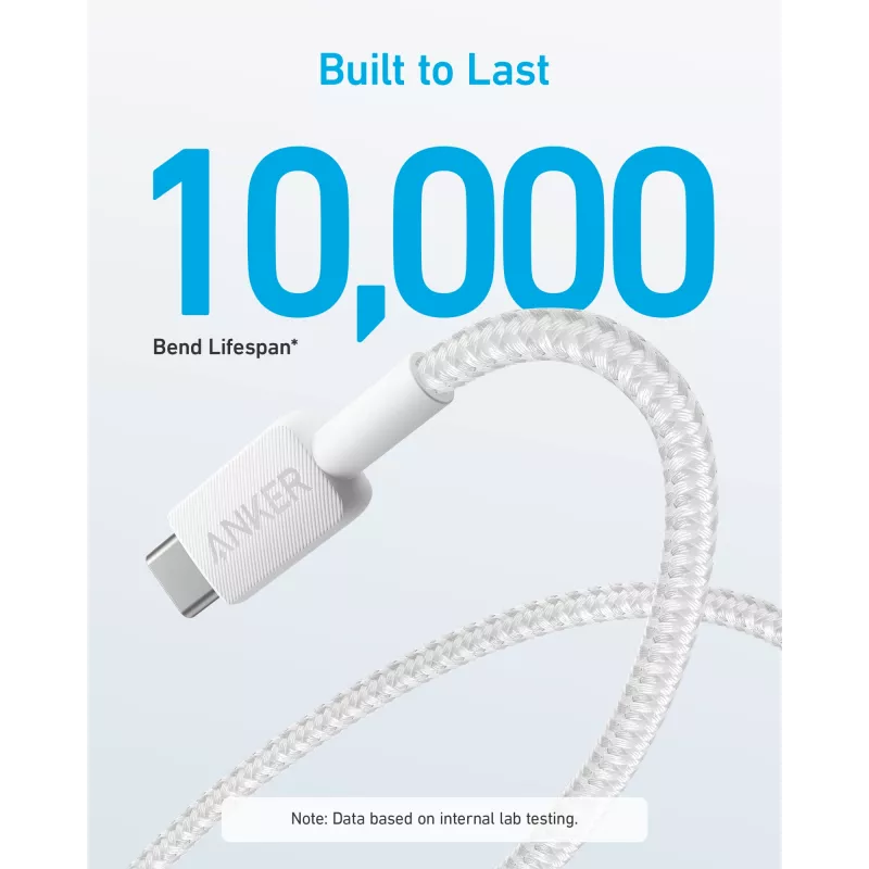 USB laidas Anker 322 1,8 m USB-A USB-C baltas