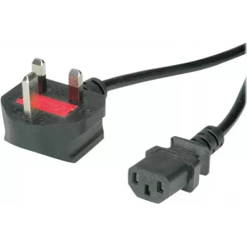 VALUE maitinimo laidas – BS 1363 (M) kampuotas į IEC 60320 C13 tiesų – 250 V AC, 10 A – 1,8 m – juodas