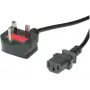 VALUE maitinimo laidas – BS 1363 (M) kampuotas į IEC 60320 C13 tiesų – 250 V AC, 10 A – 1,8 m – juodas