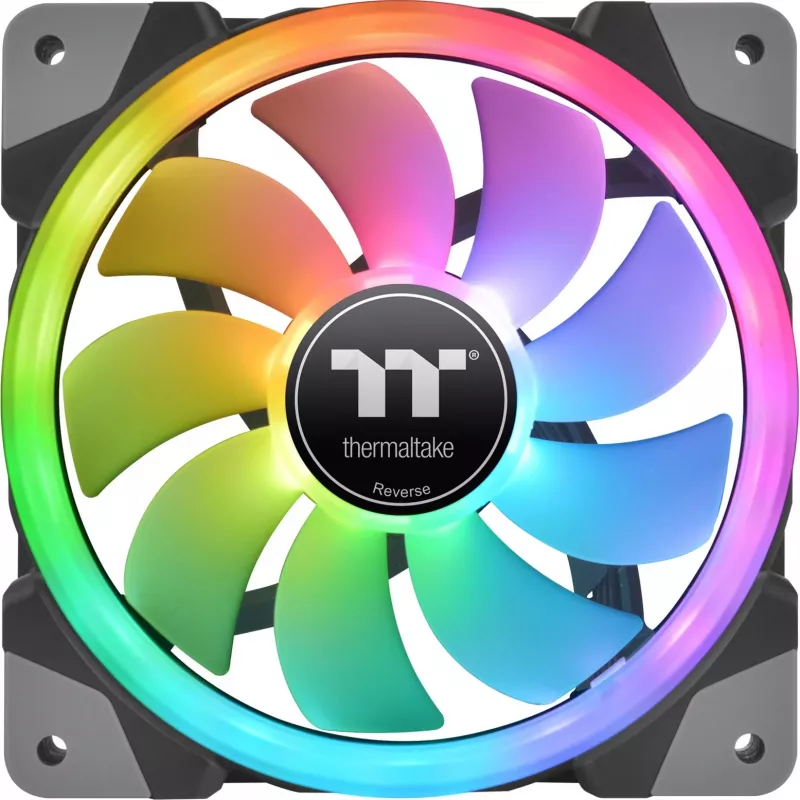Thermaltake SWAFAN EX12 RGB korpuso aušinimo ventiliatorius TT Premium Edition CL-F143-PL12SW-A, 120 mm, atvirkštinės mentelės, 3 vnt., juodas