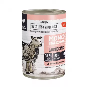 WIEJSKA ZAGRODA Monoprotein Ėriena – šlapias kačių ėdalas – 400g
