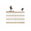 Komoda su 6 stalčiais 120 cm Top E Shop Malwa — Artisan Oak / Balta, medžio drožlių plokštė