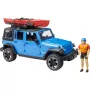 Žaislinis modelis BRUDER Jeep Wrangler Rubicon Unlimited su baidare ir figūrėle BR-02529