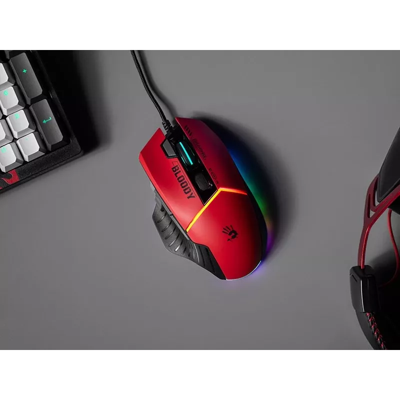 Žaidimų pelė A4Tech Bloody W95Max – dešinei rankai, laidinė USB, 12000 DPI, 1 ms, 250 ips, 50M paspaudimų, 146 g